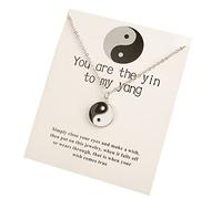 Sweeaau Fashion Necklaces Eight Diagrams Black And White Gossip Pendant For Lover Best Friendship Women Unisex Clavicle Chain Jewelry