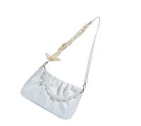Sweeaau Fashionable Ruffle Detail Shoulder Bag Soft Cloud Strap Tear Resistant PU Handbag Compact Women's Evening PU Leather Shoulder With Compartments