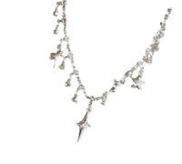 Sweeaau Four Pointed Star Necklace Symbolizing Belief Commitment Alloy Jewelry Adjustable Pendant Neck Chain Lightweight Promise Jewelry Gift