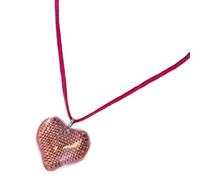 Sweeaau Multipurpose Love Heart Charm Necklace Sturdy Choker Pendant Supplies With Elegant Color Chain For Birthday Present Glass Necklace