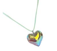 Sweeaau Multipurpose Love Heart Charm Necklace Sturdy Choker Pendant Supplies With Elegant Color Chain For Birthday Present Glass Necklace