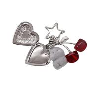 Sweeaau Rabbits Cherries Frame Keychain Artistic Design Lightweight Sturdy Accessory for Bags and Car Keys Car Decoration