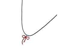 Sweeaau Sturdy Bowknot Pendant Necklace Graceful Bowknot Pendant Necklace Jewelry Elegant Clavicle Chain for Gatherings Fashionable Women's