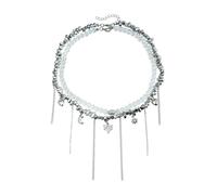 Sweeaau Stylish Heart Pendant Necklace With Shimmering Zirconia Lightweight Alloy Collarbone Chain Jewelry For All Day Comfort Dainty Collarbone Chain