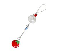 Sweeaau Unique and Fun Tomato and Clovers Keychain Sturdy Alloy Tomato Clovers Keychain Elegant Phone Lanyard for Everyday Use Delicate Design