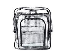 Sweeaau Unisex Anti-static Clear Backpack Travel Shoulder Bags PVC Rucksack Too Plush Bags Goth
