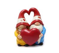 Sweeaau Valentine Gnomes Figurine Couple Ornaments Love And Heart Gnomes Figurines Easy To Clean And Maintain Ornaments Office Desk Ornament