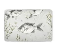 Sweeds Fishes Grey Extra Large Resuable Potty Training Pad Soft Absorbent Potty Training Mattress Pad Portable Diaper Pads for Kids Adults Pets 52" L x 34" W