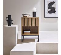 sweeek 1-drawer Contemporary Wood Effect Bedside Table in Light Brown sweeek Light Brown