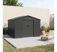 sweeek 10.85 m² metal garden shed with two sliding doors in Dark Grey swe ark Grey