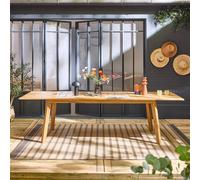 sweeek 10-seater Acacia Wood Garden Table in Light Brown sweeek Light Brown
