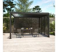 Sweeek. 100Cm Aluminium Shutter For Triomphe Louvered Pergola Shutter Anthracite 93X6X238 Cm