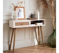 sweeek 100cm wood & cane decor console table in Off-White sweeek Off-White