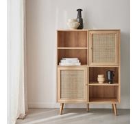 Sweeek - 101.5Cm Sideboard With Wood-Effect And 4 Doors Natural 90X33X120 Cm - Boheme