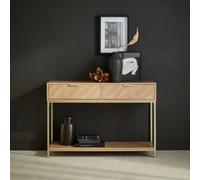 Sweeek - 110Cm Herringbone Console Table With 2 Drawers Budapest Natural 110X35X75 Cm
