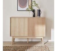 Sweeek - 115Cm Buffet Storage With Wood Effect Natural 115X39.5X90 Cm - Linear