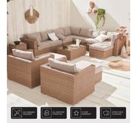 Sweeek - 12-14-Seater Premium Polyrattan Garden Sofa Set Tripoli Beige 303.5X82X67 Cm
