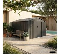 sweeek 12.99 m² metal garden shed in Dark Grey swe ark Grey