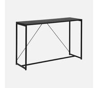 Sweeek - 120Cm Metal Console With Reinforcement Bar Industrielle Black 120X39X79 Cm