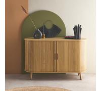 Sweeek - 120Cm Scandi-Style Sideboard With 2 Sliding Doors Natural 120X40X75 Cm - Legacy
