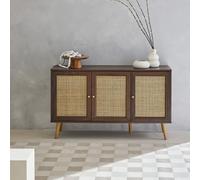 Sweeek - 120Cm Sideboard Cabinet With Wooden Effect Dark Wood Colour 120X39X70 Cm - Boheme