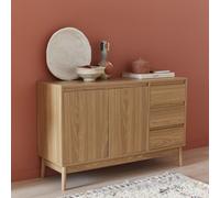 Sweeek - 120Cm Sideboard With Wood-Effect And 2 Doors Dune Natural 120X39X76 Cm