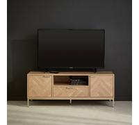 Alice's Garden Sweeek - 120Cm Tv Unit 2 Cupboard Herringbone 1 Drawer Budapest Natural 120X40X45 Cm