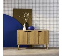 Sweeek - 120Cm Walnut-Effect Sideboard With 3 Doors And 3 Shelves Nepal Ash Effect 120X39X73.5 Cm