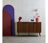 Sweeek - 120Cm Walnut-Effect Sideboard With 3 Doors And 3 Shelves Walnut 120X39X73.5 Cm - Nepal