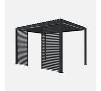 Sweeek. 130Cm Aluminium Shutters For Triomphe Louvered Pergola Shutter Anthracite 123X6X238 Cm