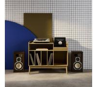 sweeek 130cm vintage vinyl furniture XL with wood effect in Beige swe eige