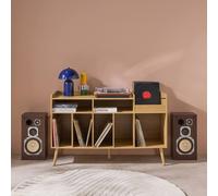 sweeek 130cm Vintage Vinyl Furniture Xl With Wood Effect in Light Brown sweeek Light Brown
