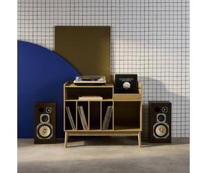 sweeek 130cm Vintage Vinyl Furniture Xl With Wood Effect in Light Brown sweeek Light Brown