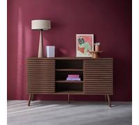 Sweeek - 140Cm Scandi-Style Sideboard With Wooden Effect Madere Walnut 140X39X79 Cm