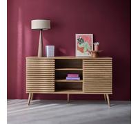 Sweeek - 140Cm Scandi-Style Sideboard With Wooden Effect Madere Natural 140X39X79 Cm