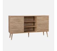 Sweeek - 140Cm Scandi-Style Sideboard With Wooden Effect Madere Natural 140X39X79 Cm