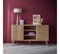 Sweeek - 140Cm Scandi-Style Sideboard With Wooden Effect Madere Natural 140X39X79 Cm