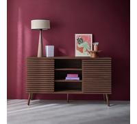Sweeek - 140Cm Scandi-Style Sideboard With Wooden Effect Madere Walnut 140X39X79 Cm