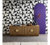 sweeek 140cm Tv Unit Exotic Wooden Effect 4 Doors in Brown sweeek Brown