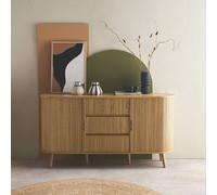 sweeek 150cm Scandi-style Sideboard With 2 Sliding Doors & 3 Drawers in Light Brown sweeek Light Brown