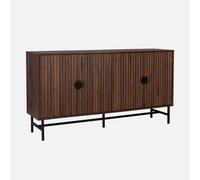 Sweeek - 157.5Cm Sideboard Cabinet With Two Doors And One Shelf Bazalt Dark Wood Colour 157.5X39X83 Cm