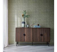 Sweeek - 157.5Cm Sideboard Cabinet With Two Doors And One Shelf Bazalt Dark Wood Colour 157.5X39X83 Cm