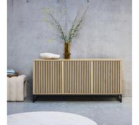 Sweeek - 160Cm Contemporary Sideboard With Wood Effect Lisbonne Natural 160X40X77 Cm