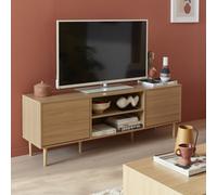 Sweeek - 160Cm Tv Unit Wooden Effect 2 Doors Mika Natural 160X40X56 Cm