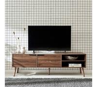 sweeek 160cm Vintage Tv Unit Wooden Effect 2 Doors in Walnut sweeek Walnut