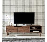 Sweeek - 160Cm Vintage Tv Unit Wooden Effect 2 Doors Nepal Walnut Wood-Effect 160X40X50 Cm