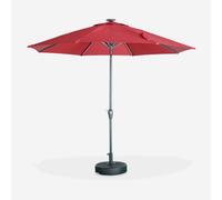 Sweeek - 2.7M Round Centre Pole Parasol With Integrated Led Lights Helios Red