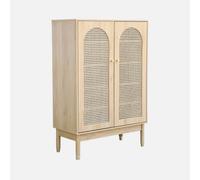 Sweeek. 2-Door Shoe Storage Cabinet Judith Natural 78X37X114 Cm