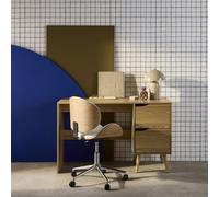 Sweeek - 2-Drawer Desk With Vintage Walnut Effect Nepal Ash Effect 120X48X75 Cm