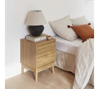 Sweeek - 2-Drawer Wooden-Effect Bedside Table Dune Natural 40X46X56 Cm